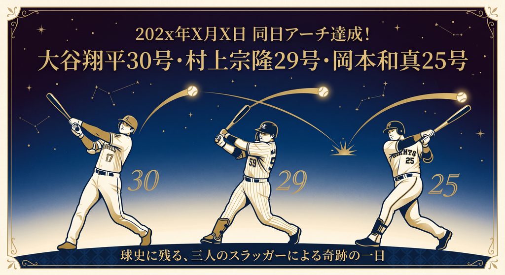 大谷翔平30号・村上宗隆29号・岡本和真25号 同日アーチ