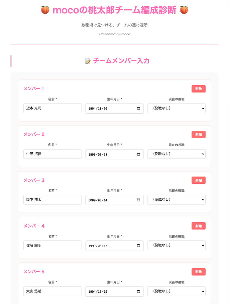 mocoの桃太郎チーム編成診断 「阪神タイガース上位打線」