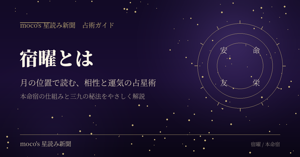 宿曜とは？月の位置で読む、相性と運気の占星術の解説アイキャッチ画像